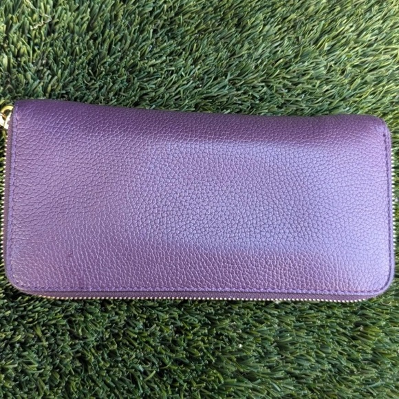 Michael Kors Studio Mercer LEATHER Accordion Tote Purple Satchel PURSE+Wallet - Picture 9 of 13